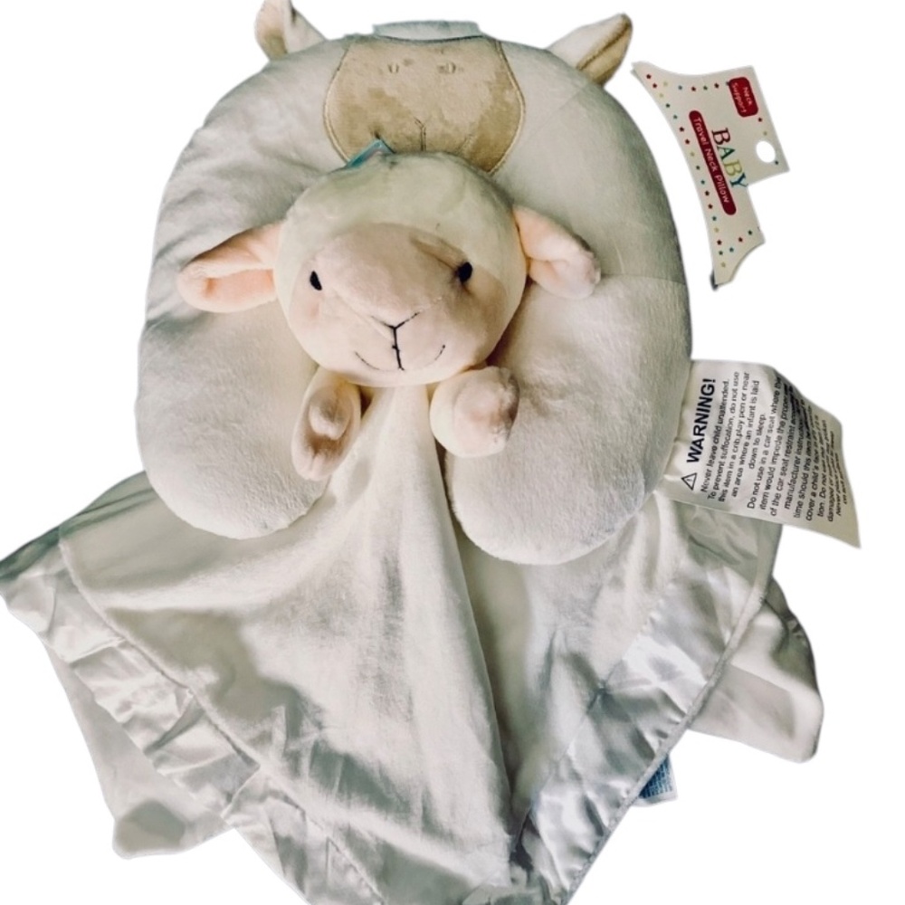 “THIS LITTLE LAMB” CHILDREN’S SECURITY BLANKET PLUSH LOVEY & NECK PILLOW, NWT